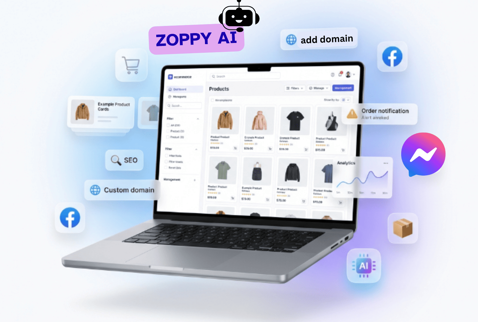 Zoppy AI — ব্র্যান্ডেড অনলাইন স্টোর ড্যাশবোর্ড